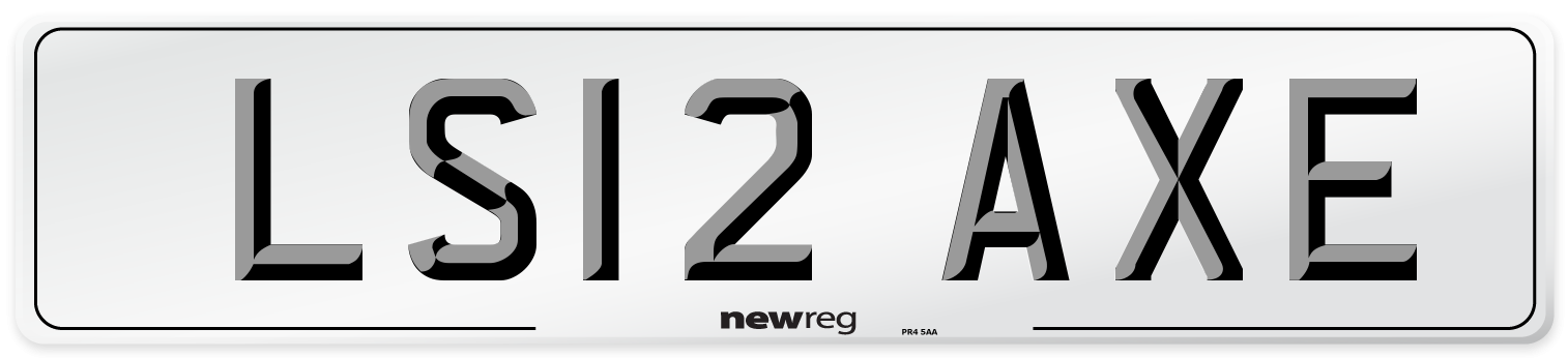 LS12 AXE Number Plate from New Reg